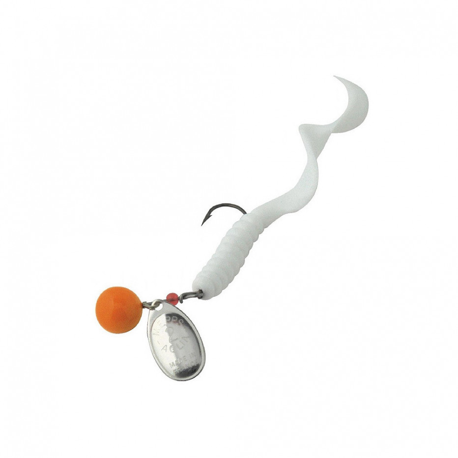 Cuiller Mepps Aglia Spinflex Orange Argent Blanc