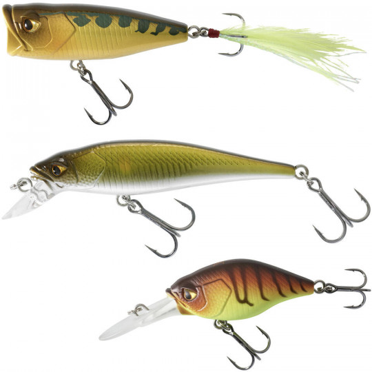 Hard Bait Kit Caperlan Popper Minnow Crankbait Perch