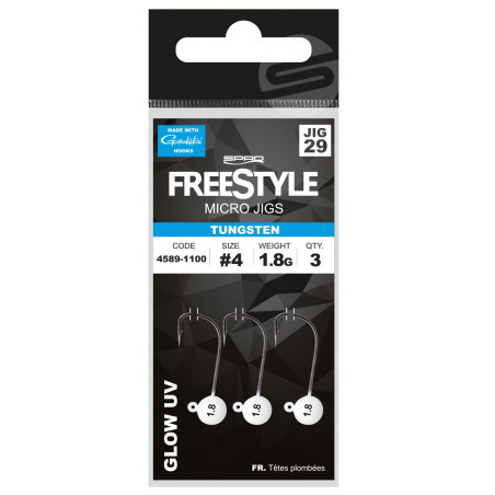 Cabeza emplomada Spro FreeStyle Tungsten Micro Jig Glow