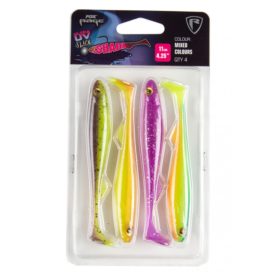 Leurre Souple Fox Rage Slick Shad Mixed Colour Pack