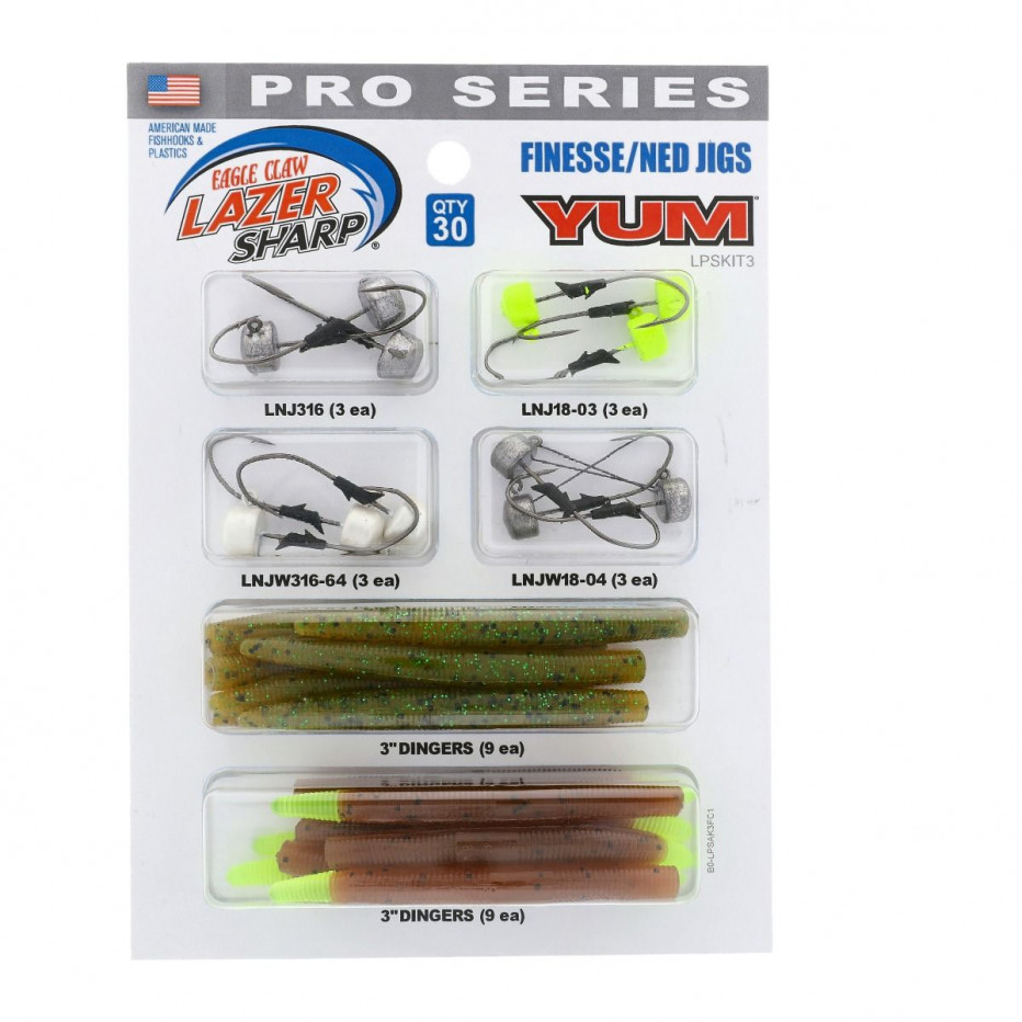 Kit Eagle Claw Lazer Sharp Finesse / Ned Rig - Leurre de la pêche