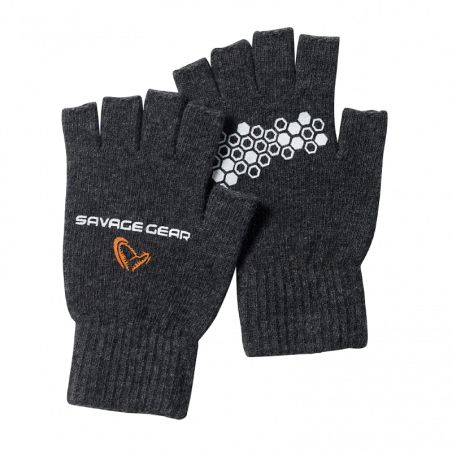 Par de guantes Savage Gear Guante de punto de medio dedo