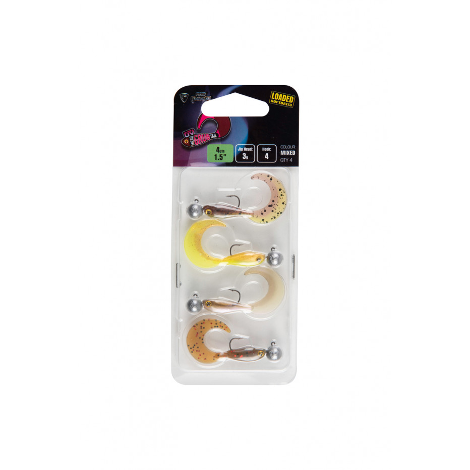 Gummifische Fox Rage Micro Grub Tail Gemischtes UV-Farbpaket Geladen