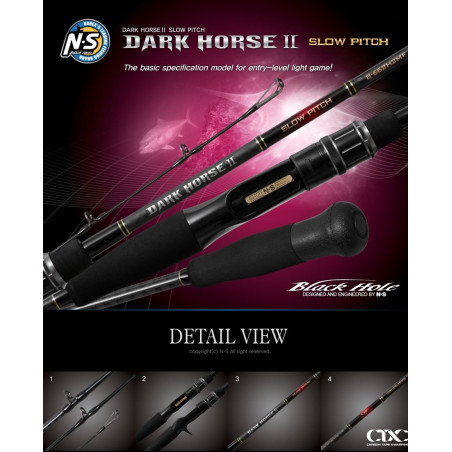 Baitcast Ruten NS Black Hole Dark Horse II Slow Pitch