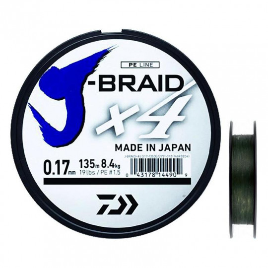 Geflochtene Angelschnur Daiwa J Braid X4 270m Grün