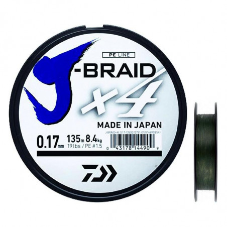Braid Daiwa J Braid X4 135m Green