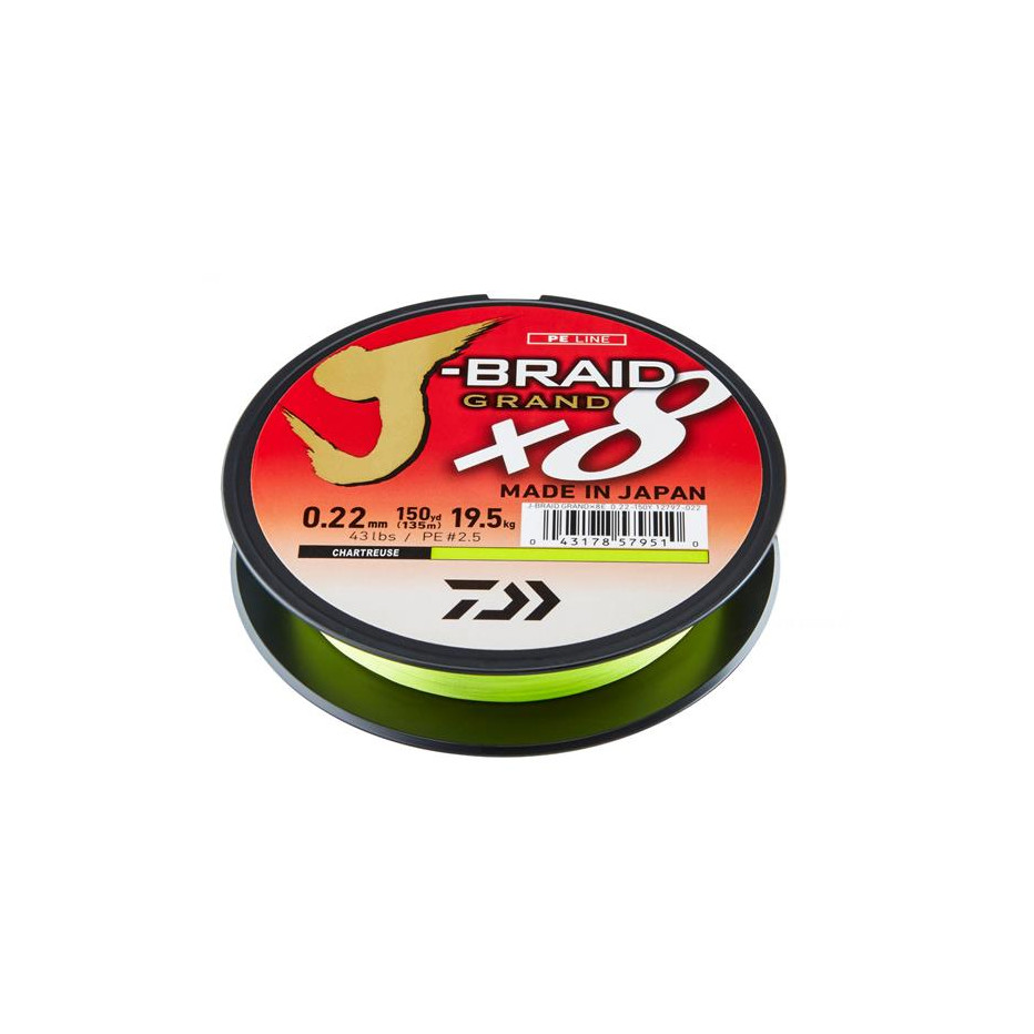TRESSE JBRAID 8B VERTE 150M - DAIWA | Terres & Eaux