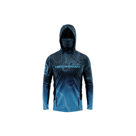 UV-Hooded T-Shirt Hot Spot Design Ocean Performance Bathymetrie