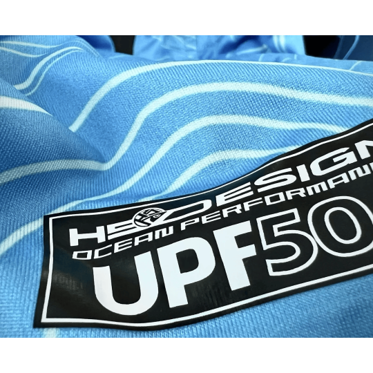 Camiseta con capucha UV Hot Spot Design Ocean Performance Bathymetry