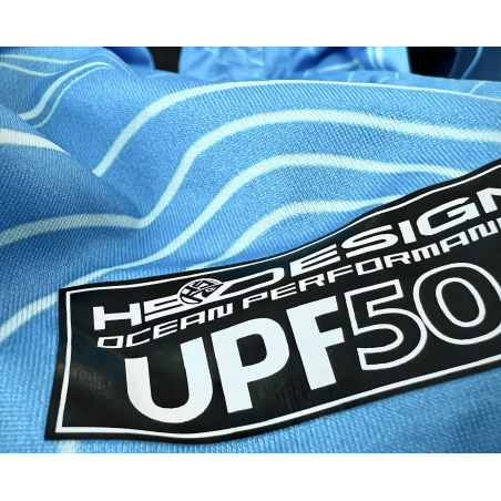 Camiseta con capucha UV Hot Spot Design Ocean Performance Bathymetry