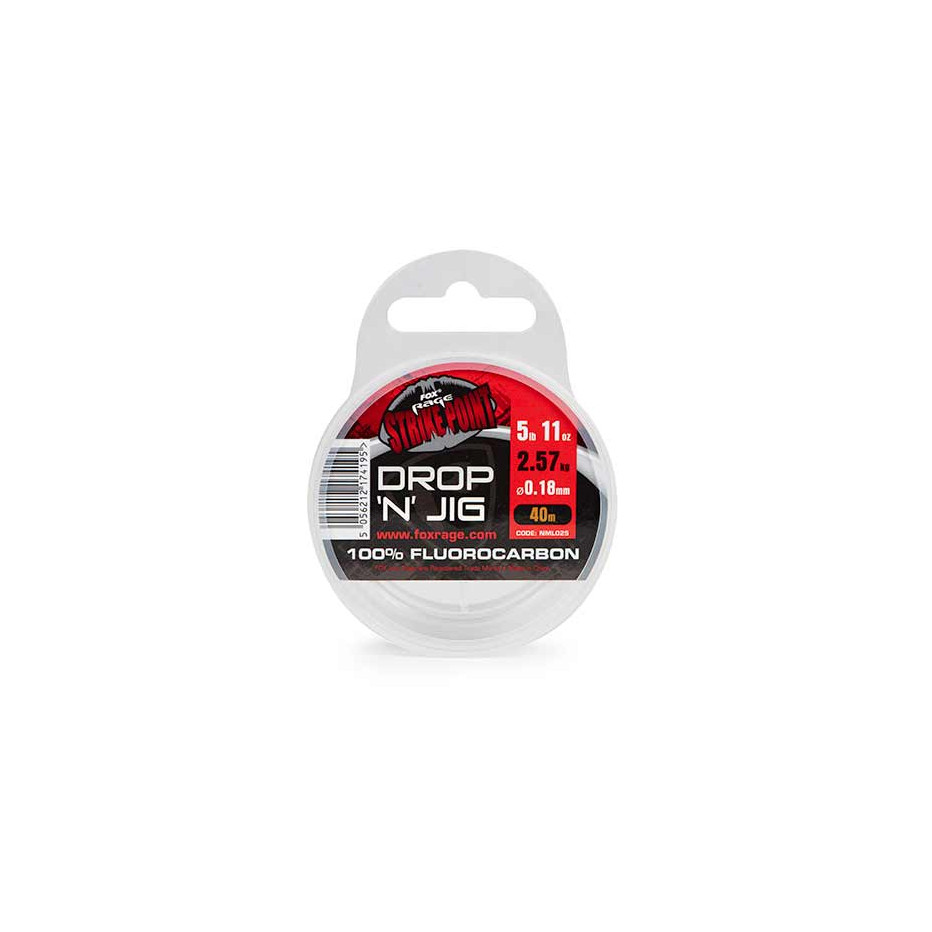 Fluorocarbone Fox Rage Strike Point Drop N Jig 40m