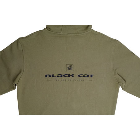 Sweat Black Cat Cat Hoodie Kaki