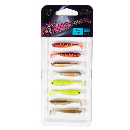 Señuelo suave Fox Rage Micro Tiddler Fast UV 5cm Color mezclado