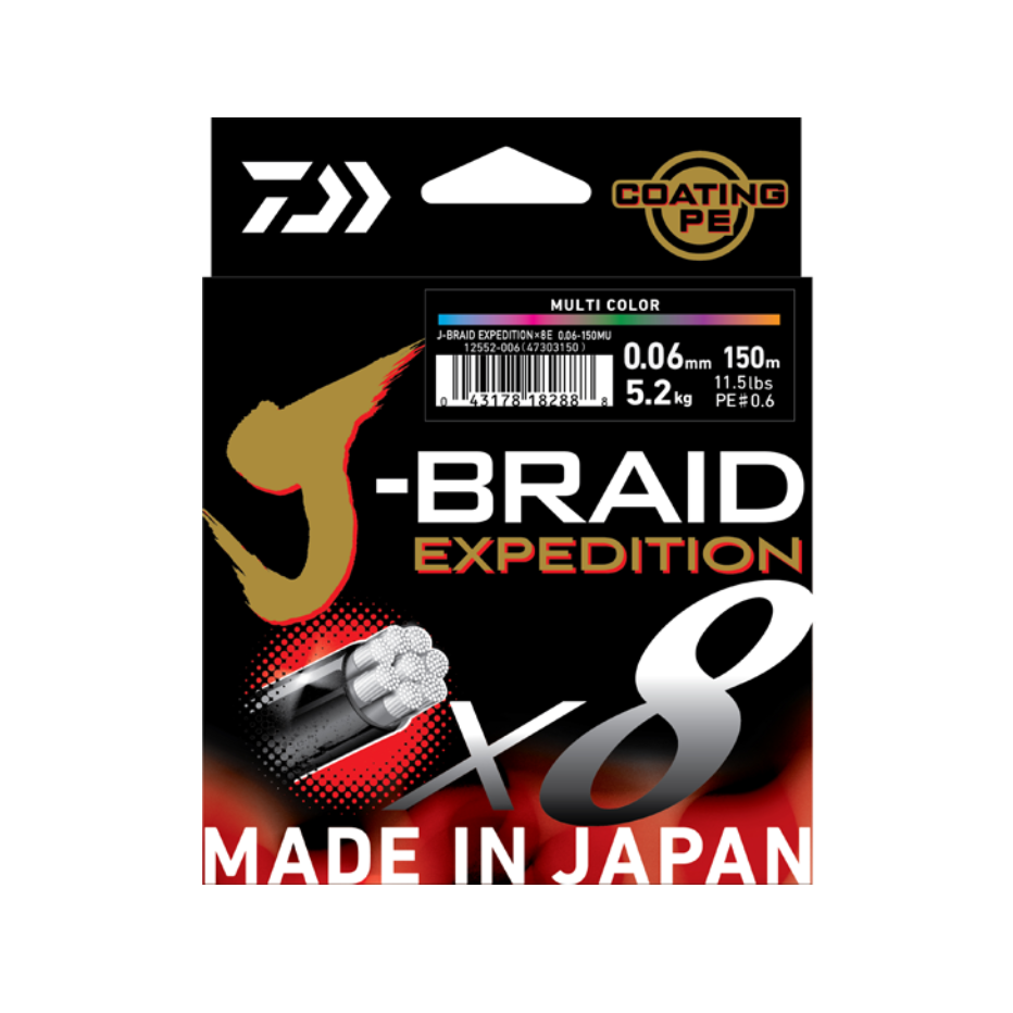 Tresse Daiwa J-Braid Exp X8 Multicolore 500m
