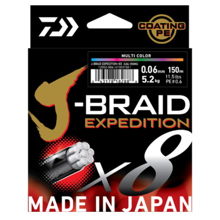Geflochtene Angelschnur Daiwa J-Braid Exp X8 Smash Orange 150m