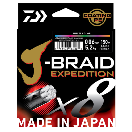 Geflochtene Angelschnur Daiwa J-Braid Exp X8 Smash Orange 300m