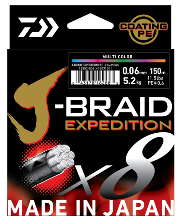 Daiwa J-Braid Expedition x8E Smash Orange - Tresse carnassier - Magasin de peche