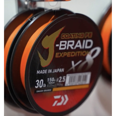 Tresse Daiwa J-Braid Exp X8 Smash Orange 300m