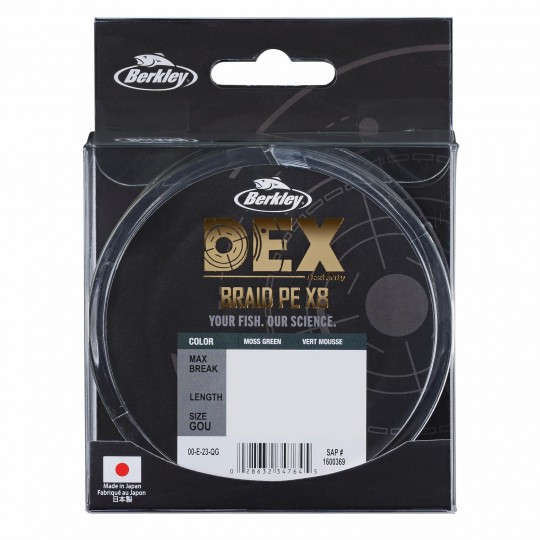 Geflochtene Angelschnur Berkley Dex Braid X8 Moss Green 150m