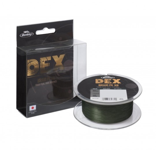 Geflochtene Angelschnur Berkley Dex Braid X8 Moss Green 150m