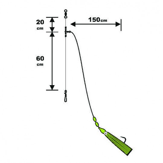 Bajo de línea Surfcasting Sunset RS Competition Special Gran Pez / Fluoro