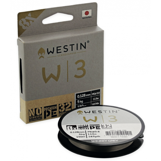 Geflochtene Angelschnur Westin W3 8 Geflecht Smokey Grey 150m