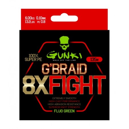 Braid Gunki G'Braid 8X Fight Fluo Green 135m