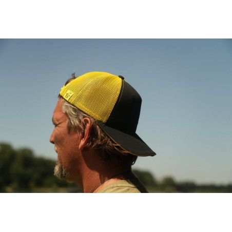 Kappe Black Cat Trucker Cap Schwarz und Gelb