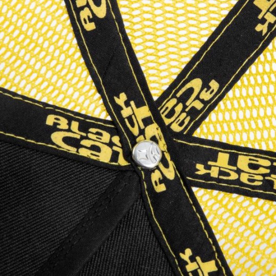 Black Cat Trucker Cap Black and Yellow