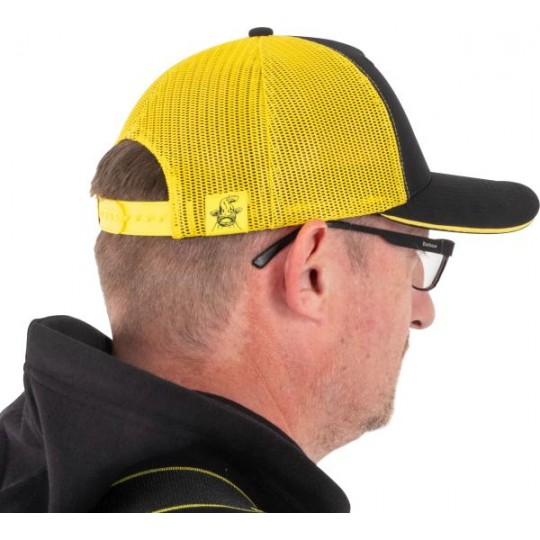 Kappe Black Cat Trucker Cap Schwarz und Gelb