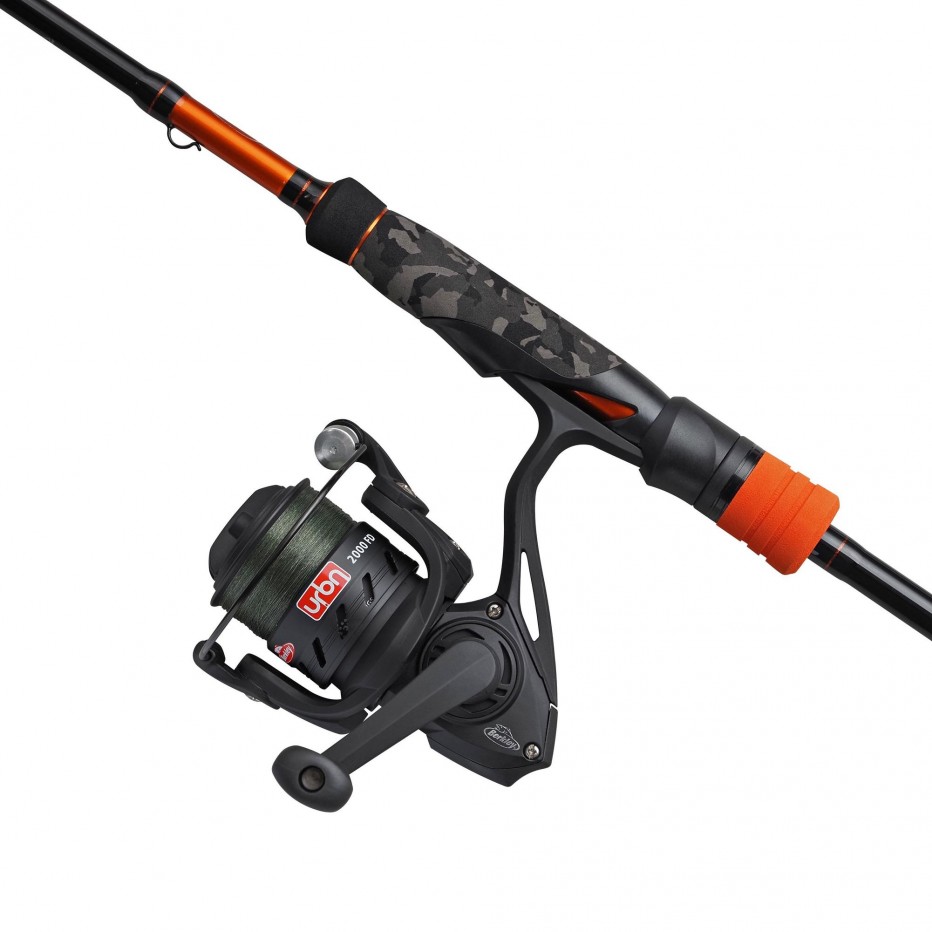 Berkley URBN II Combo Dropshooter 2,4m 5-25g – Canne Carbone 30HDC + Moulinet Avec Fil Tressé Pré-enroulé – Pour Perche, Brochet, Sandre – Urbain