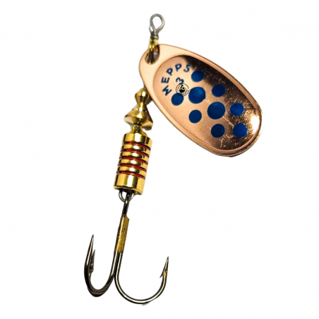 Cuiller Tournante Mepps Comet Cuivre Points Bleus