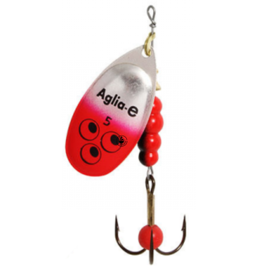 Cucharilla Mepps Aglia-E Brite Plata Rojo