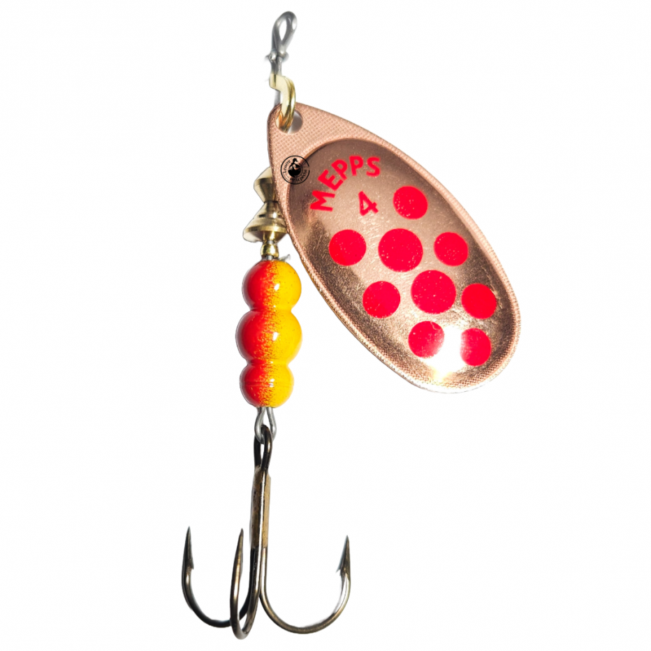Spoon Mepps Aglia Red Dots Copper