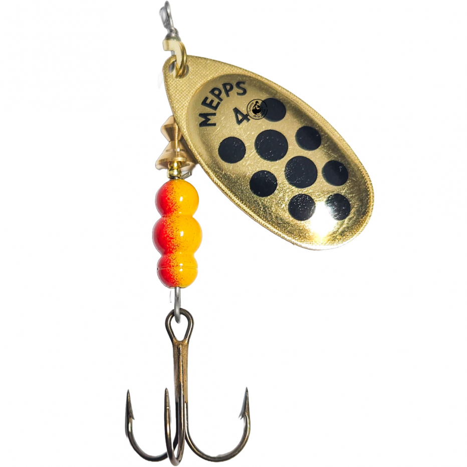 Cucharilla Mepps Aglia Black Dots Gold