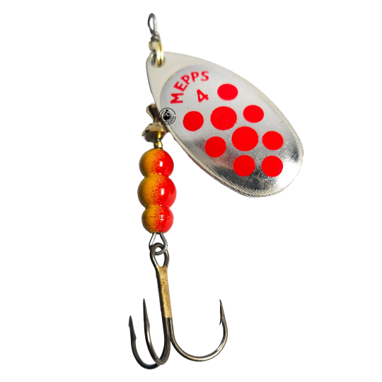 Spoon Mepps Aglia Red Dots Silver