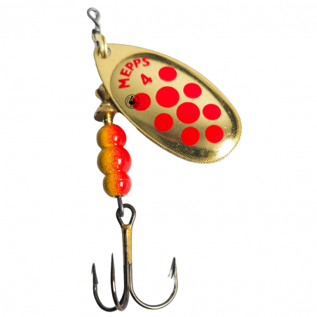 Spoon Mepps Aglia Red Dots Gold