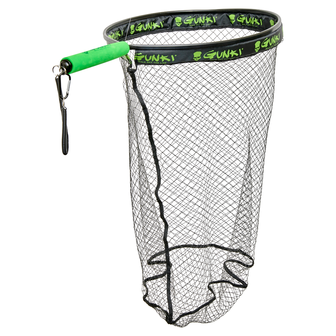 Épuisette Fast Clip GUNKI – 124x50x55cm, Maille 20x15mm, Encoche 68cm, Pour Pêche Sportive