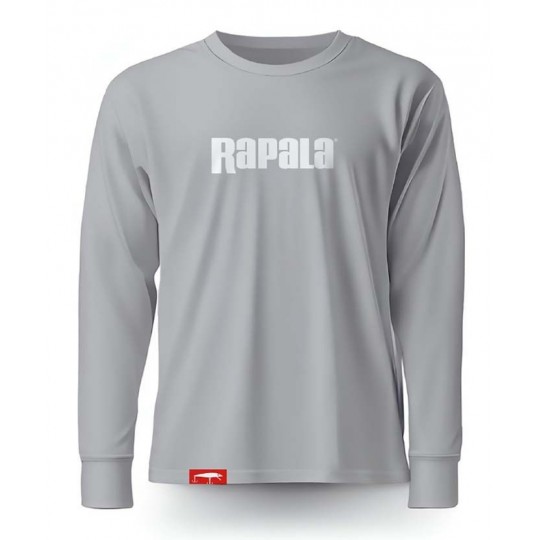 T-Shirt Rapala Langarm Grau Weißes Logo