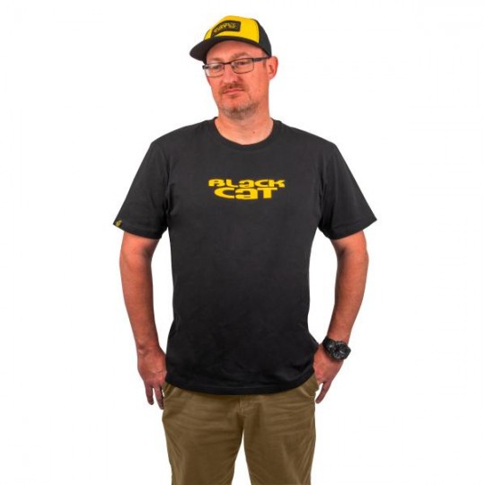 T-Shirt Black Cat Black Logo