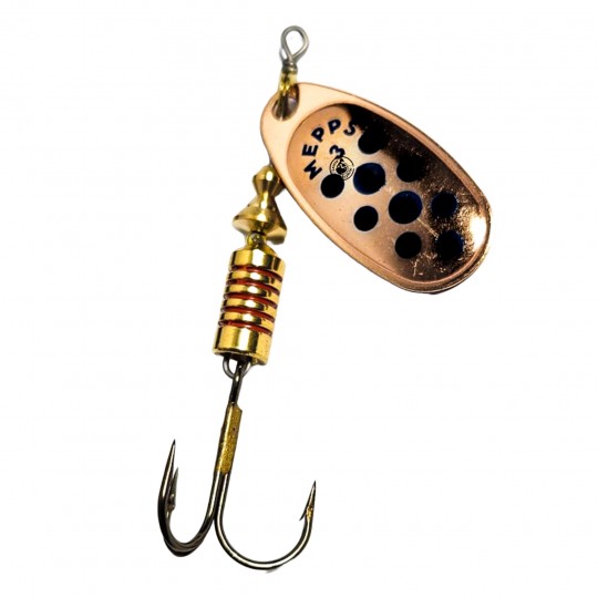 Spinning Spoon Mepps Aglia Copper Black Dots