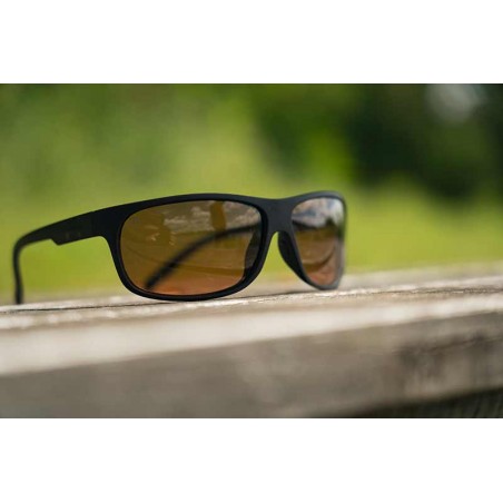 Polarisierende Brillen Fox Rage Matt Black Wrap Brown Lens