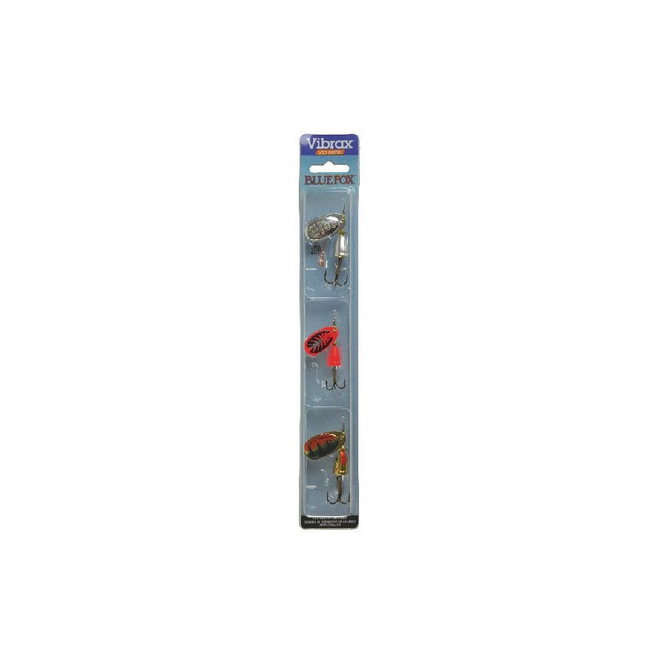 Kit de cucharillas Vibrax Blue Carnassier Fox - pesca de la trucha
