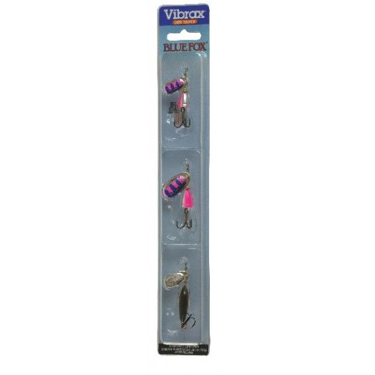Kit cucharilla Vibrax Blue para trucha arco iris Fox