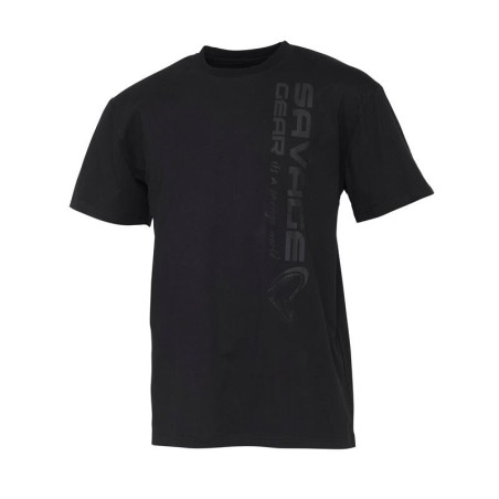 Camiseta de hombre Savage Gear Vertical Logo Tee Negra