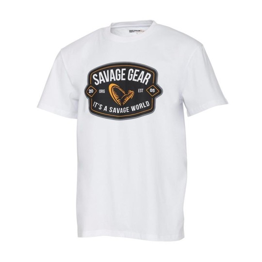 T-shirt Homme Savage Gear Badge Logo Tee White