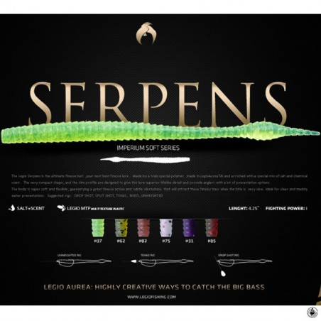 Señuelo vinilo Legio Aurea Serpens 11 cm - Pesca con gusano
