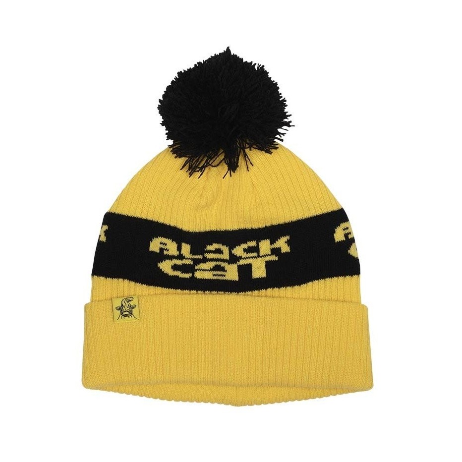 Black Cat Beanie Black Cat Yellow Bobbie Hat - Catfish Fishing