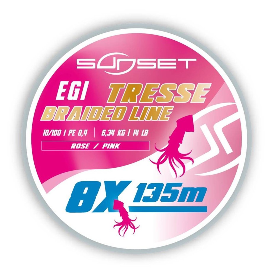 Braid Sunset 8X RS Eging - Fluo pink, low elasticity