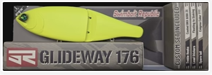 Poisson Nageur Swimbait Republic Glideway 17,6cm : Coloris Swimbait Républic - Matte Yellow, Poids - 80,5g, Taille - 17,6cm